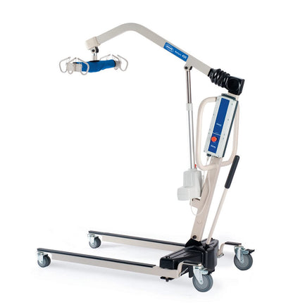 Side profile image of Invacare's Reliant Electric Patient Lift, item RPL450-1 against a white background.