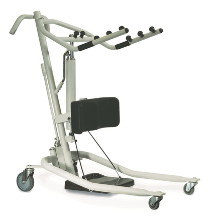 A profile image of Invacare's Beige Get-U-Up Hydraulic Stand-Up Patient Lift, Item GHS350 against a white background.