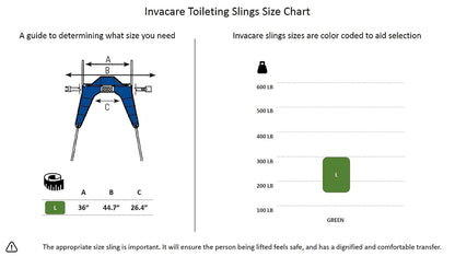Invacare Reliant Toileting Sling for Patient Lifts, Solid Polyester Fabric, Large