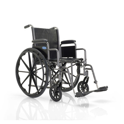 Invacare Essentials Tracer EX1 Wheelchair| Foldable| Elevating Legrests & Desk Length Arms| 16, 18, 20 Inch Seat